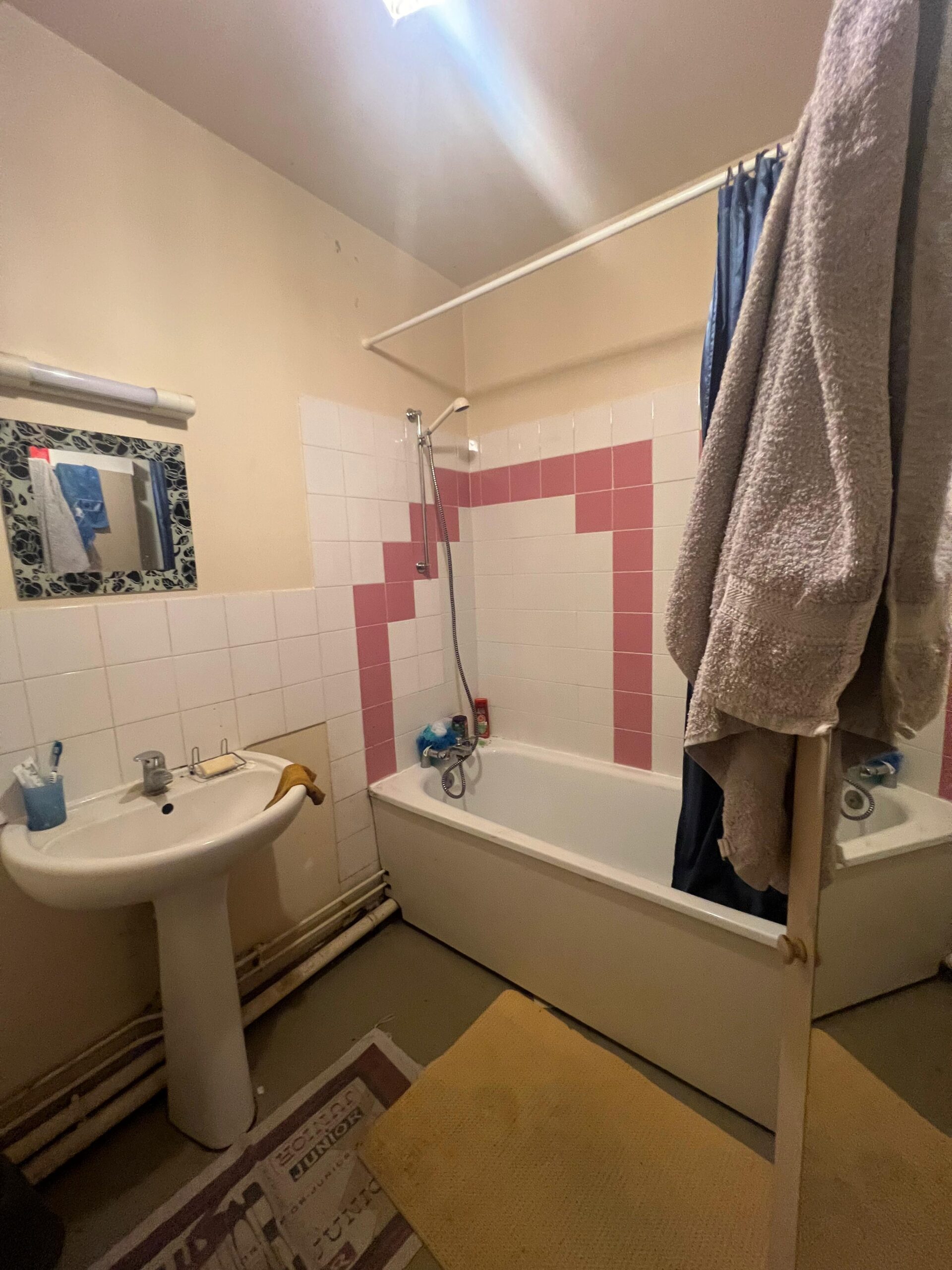 Avant : baignoire existante