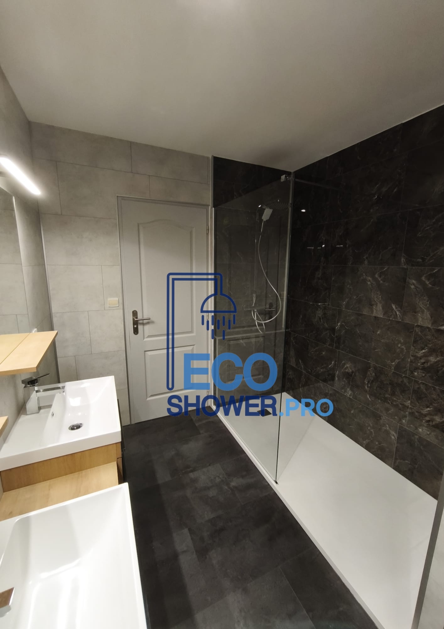 Après : douche installée